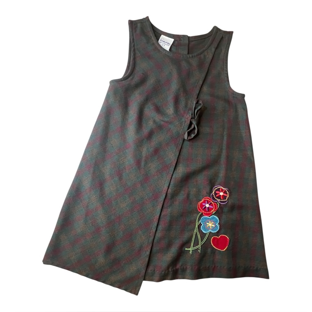 Samara Girls 90s Vintage Checkered Floral Dress Sz 5
